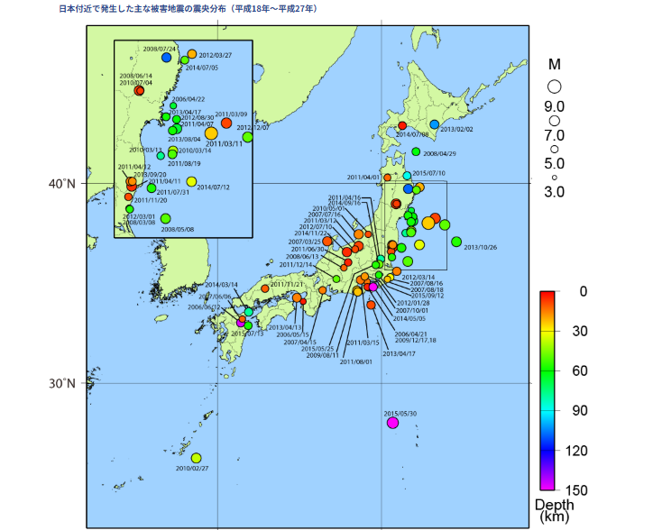 2011年移行の地震