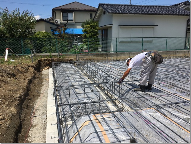 現場　基礎　配筋