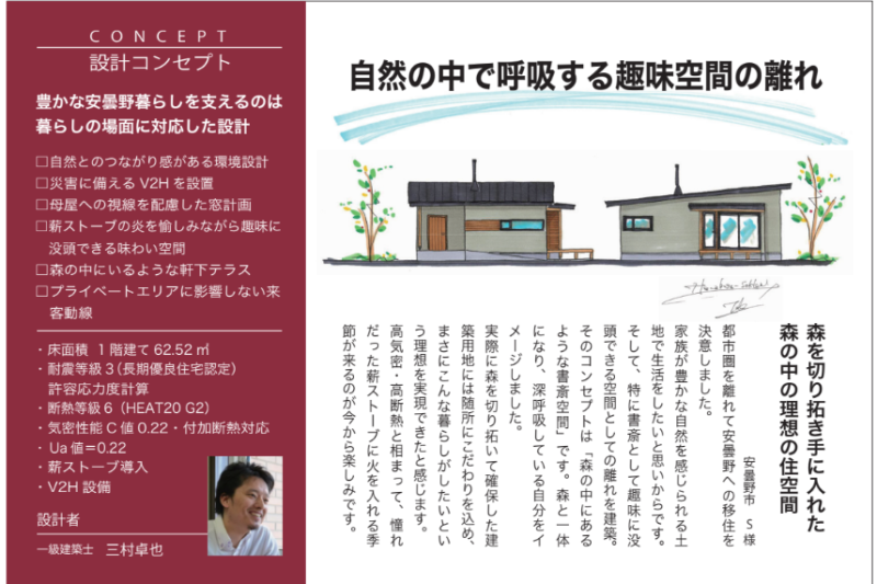 安曇野市　離れ　自然の中で呼吸する趣味空間の離れ　完成見学会　オープンシステム